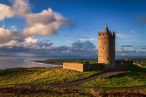 Doonagore Castle at Sunset, Co. Clare, Ireland Stock Photo - Image of ...