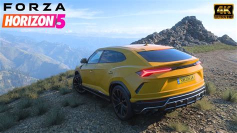 LAMBORGHINI URUS FORZA HORIZON 5 STEERING WHEEL GAMEPLAY 4K 60 FPS