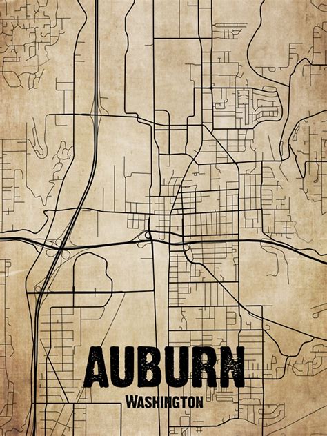 "Vintage Auburn Washington Map Vintage Map Of Auburn Washington Auburn ...