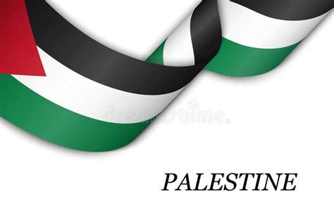 Bandeira De Palestina Fundo Branco Ilustração Do Vetor Ilustração do