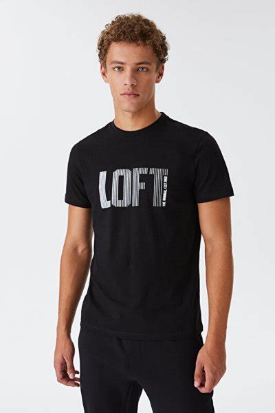 Loft Erkek Regular Fit Siyah Tshirt LF 2030805 İki Sepet