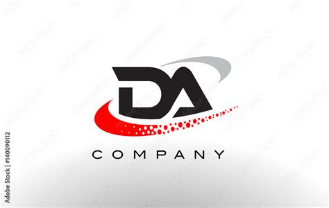 Da Modern Letter Logo Design With Red Dotted Swoosh Stock Vector