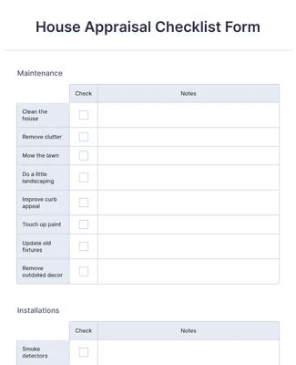 House Appraisal Checklist Form Template | Jotform