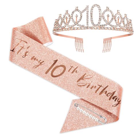 Buy Th Birthday Sash And Tiara For Girls Rose Gold Birthday Sash