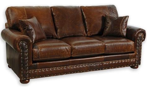 Distressed Leather Rustic Sofa Cottage Rustic Sofa Leather Furniture