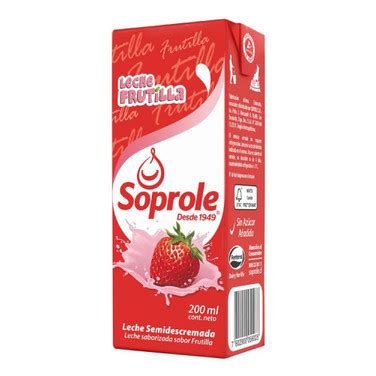 Super El Trebol Leche Soprole Frutilla Ml