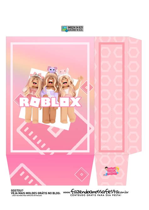 Sacolinha Parte 2 Kit Digital Roblox Rosa Fazendo A Nossa Festa