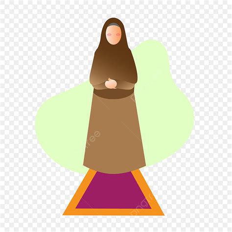 Gambar Ilustrasi Muslimah Shalat Comel Reka Bentuk Muslim Png Dan