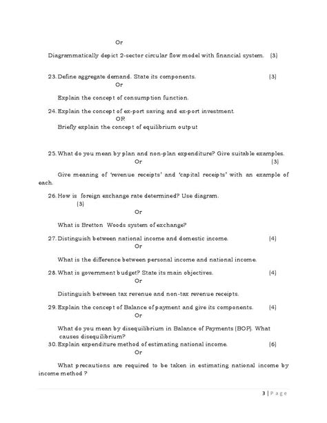 Jkbose Class Th Model Paper Of Economics Pdf Jkbose Th