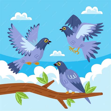 Premium Vector Hand Drawn Cartoon Pigeon Illustration