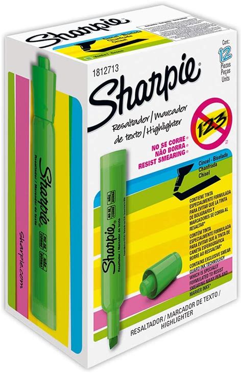 SHARPIE Marcador Resaltador De Texto Tank Pack De 12 Verde Amazon