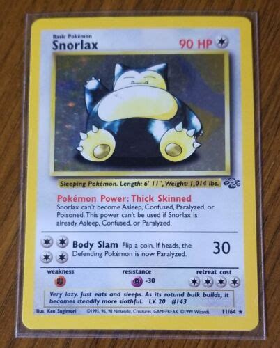 Pok Mon Tcg Snorlax Jungle Holo Unlimited Holo Rare Lp Ebay