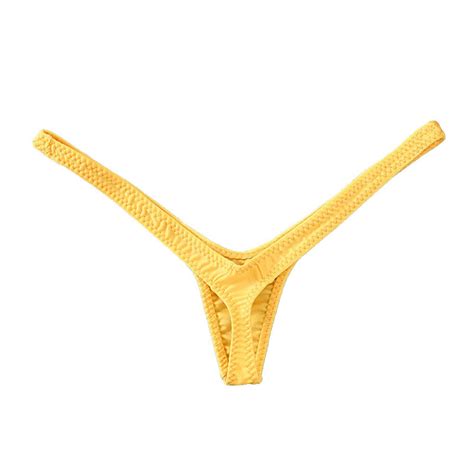 Tongs Pour Femmes Sous Vêtements Mini Culotte Bas De Bikini Léger Solide F eBay