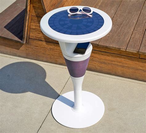 Suntable Is A In Solar Powered Table With An Integrated Speaker And