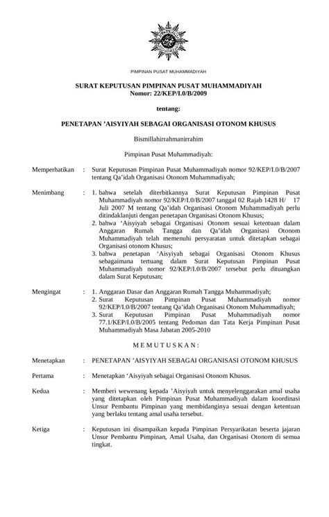 PDF SURAT KEPUTUSAN PIMPINAN PUSAT MUHAMMADIYAH Khusus Pdf Yang