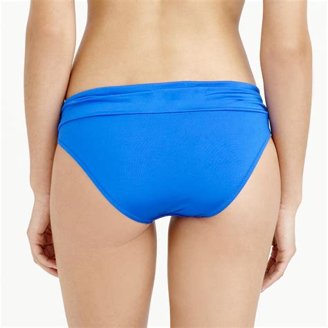 J Crew Jersey Lomellina Ruched Bikini Bottom In Blue Bright Royal