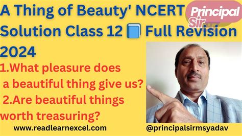 A Thing Of Beauty Ncert Solution Class Full Revision A