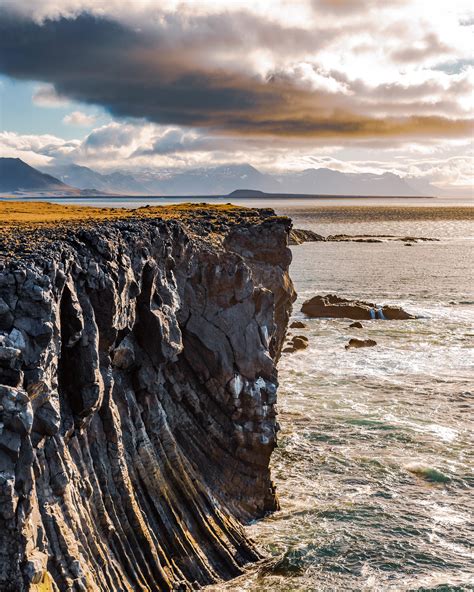 The Sea Cliffs Of Icelands Western Peninsula The Wind Was Howling At