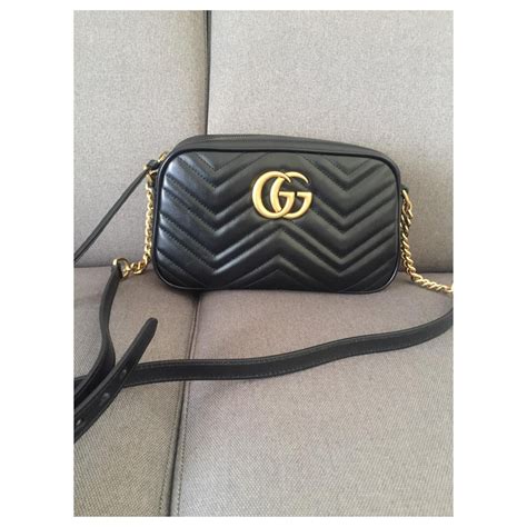 Gucci Sac Paule Petite Taille Motif Gg Marmont Matelass Cuir Noir