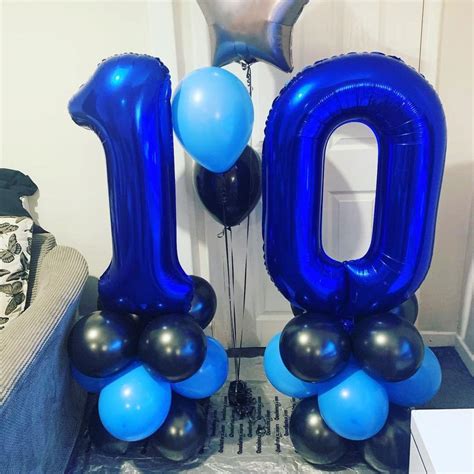 Navy Blue Number 10 Balloons,40 Inch Dark Blue 10 Birthday Balloon ...