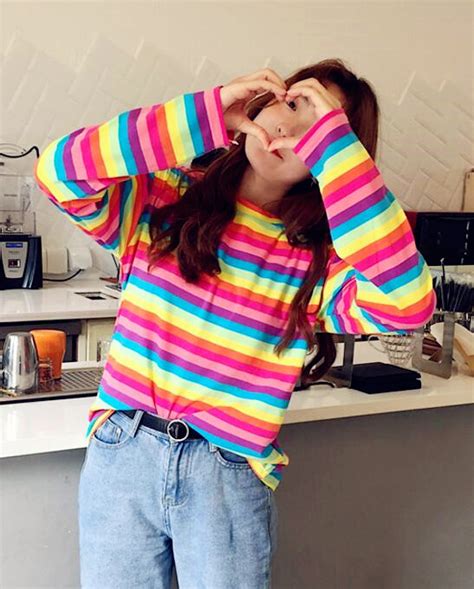 Rainbow Stripe Long Sleeve T-shirt on Storenvy