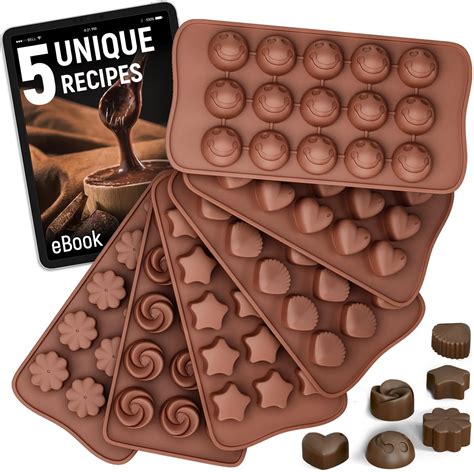 Silicone Chocolate Moulds 5 Recipe EBook 6 Pack Non Stick