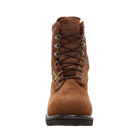 Rocky Mens Brown Leather Ranger Steel Toe Goretex Insulated Hiking Boots