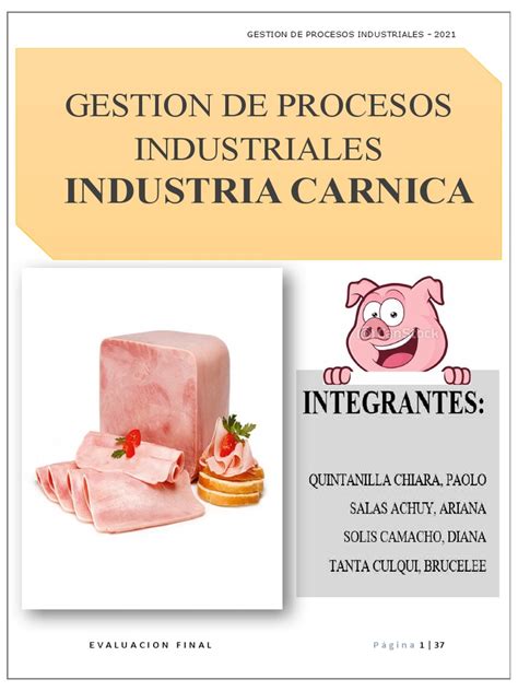 Industria Carnica Monografia Pdf Carne Jamón