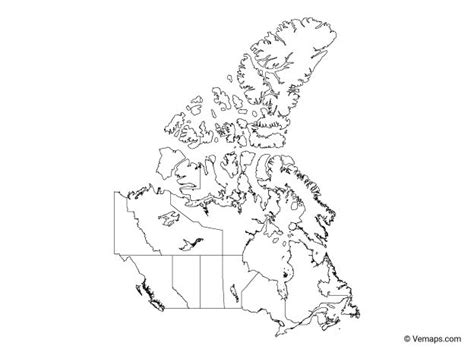 Outline Map of Canada with Provinces and Territories | Free Vector Maps ...