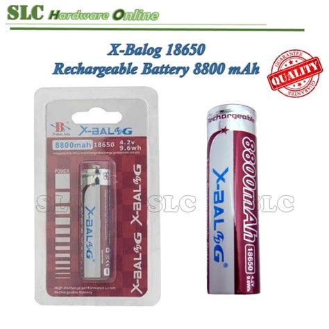 X Balog 8800mAH 18650 3 7v 4 2v Rechargeable Battery X 1PC Lazada