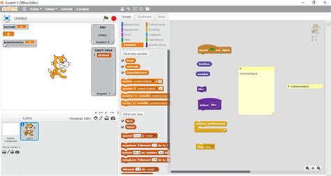 Fichier Scratch 2 0 Interface Des Blocs Avec Des Variables Listes Et