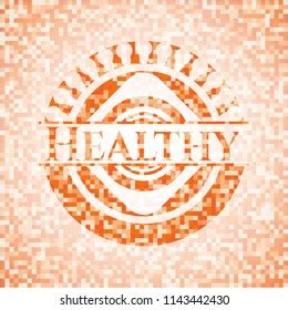 Healthy Abstract Orange Mosaic Emblem Stock Vector Royalty Free