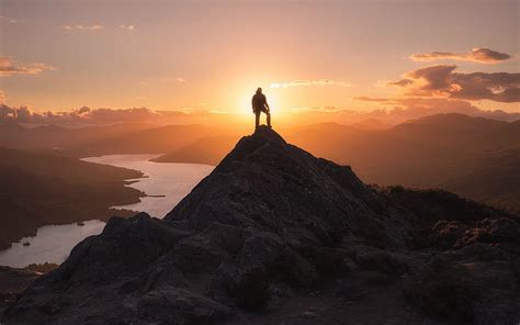 HD Wallpaper Man Standing On Cliff Person Standing On The Top Edge Of