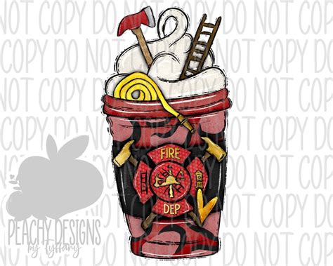 Fire Fighter Coffee Cup Png, Firefighter Latte, Digital Download, Thin ...