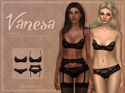 Скачать мод Коллекция нижнего белья BLACK LINGERIE COLLECTION SALLY VANESA для Симс 4