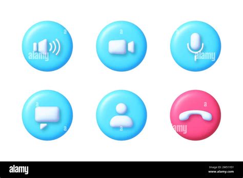 Call 3D Icon Set Telephone Sign Communication Concept Call Symbol