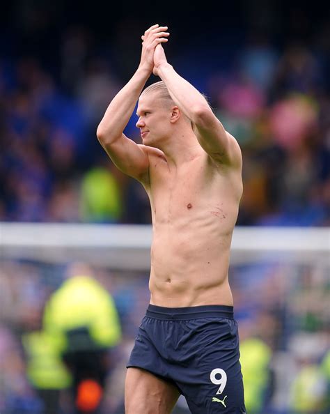 Topless Erling Haaland Shows Off Battle Scars After Clash With Yerry