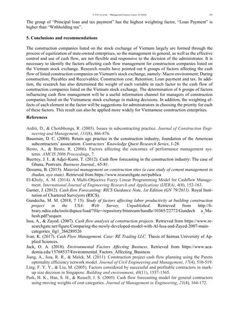 Identifying Factors Influencing On The Cash Flow Of Construction Companies Evidence From