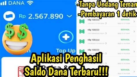 Aplikasi Penghasil Saldo Dana Terbaru Withdraw Cuma Detik Youtube