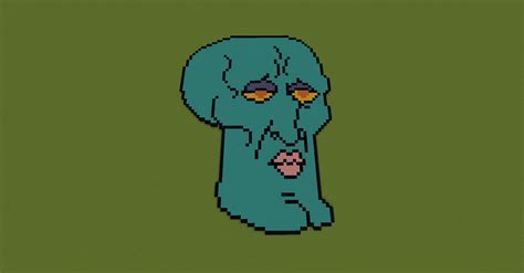 Minecraft Squidward Pixel Art