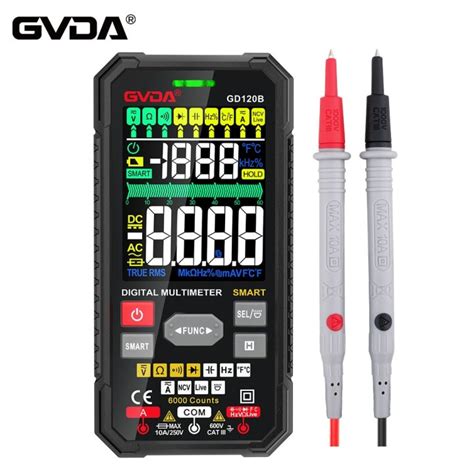 Gvda New Digital Multimeter T Rms Auto Range Ac Dc Ncv Color Lcd Smart