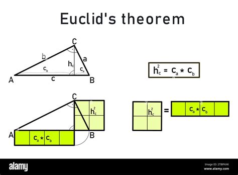 Euclids Theorem On The Height Of A Right Triangle Stock Photo Alamy