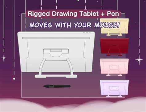 Vtuber Drawing Tablet Asset Rigged Drawing Tablet Pen Animated Drawing Pad Screen Wacom Cintiq