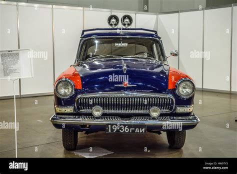 MOSCOW - AUG 2016: GAZ-21 militia police presented at MIAS Moscow ...
