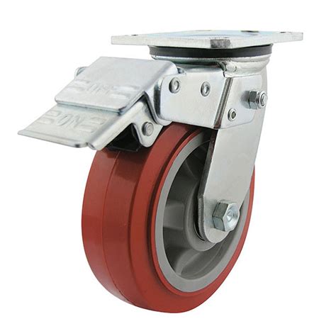 Mm Nylon Wheel Heavy Duty Braked Swivel Castor