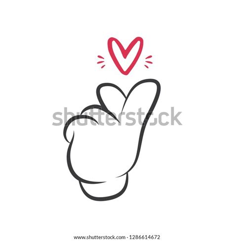 Hand Heart Vector Hand Sign Love Stock Vector Royalty Free 1286614672