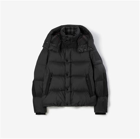 Detachable Sleeve Nylon Puffer Jacket In Black Men Burberry® Official