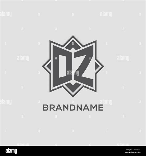 Monogram Oz Logo With Eight Point Star Style Design Vector Graphic