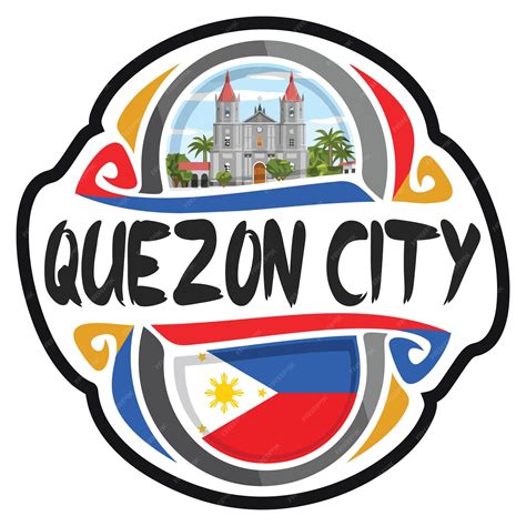 Premium Vector Quezon City Philippines Flag Travel Souvenir Sticker