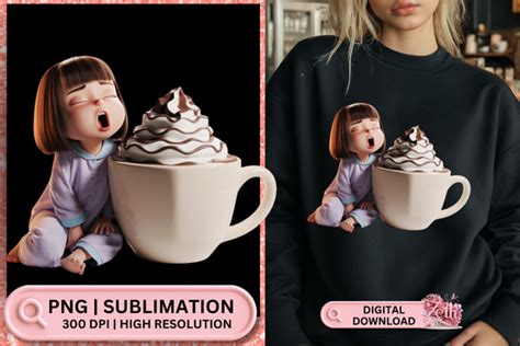 Adorable Girl With Hot Cocoa Png Design Graphic By Zeth Studio Creative Fabrica
